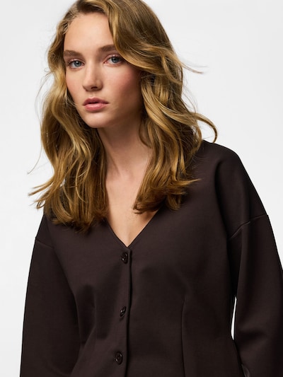 PIECES Cardigan 'PCGunhild' en brun foncé, Vue avec produit