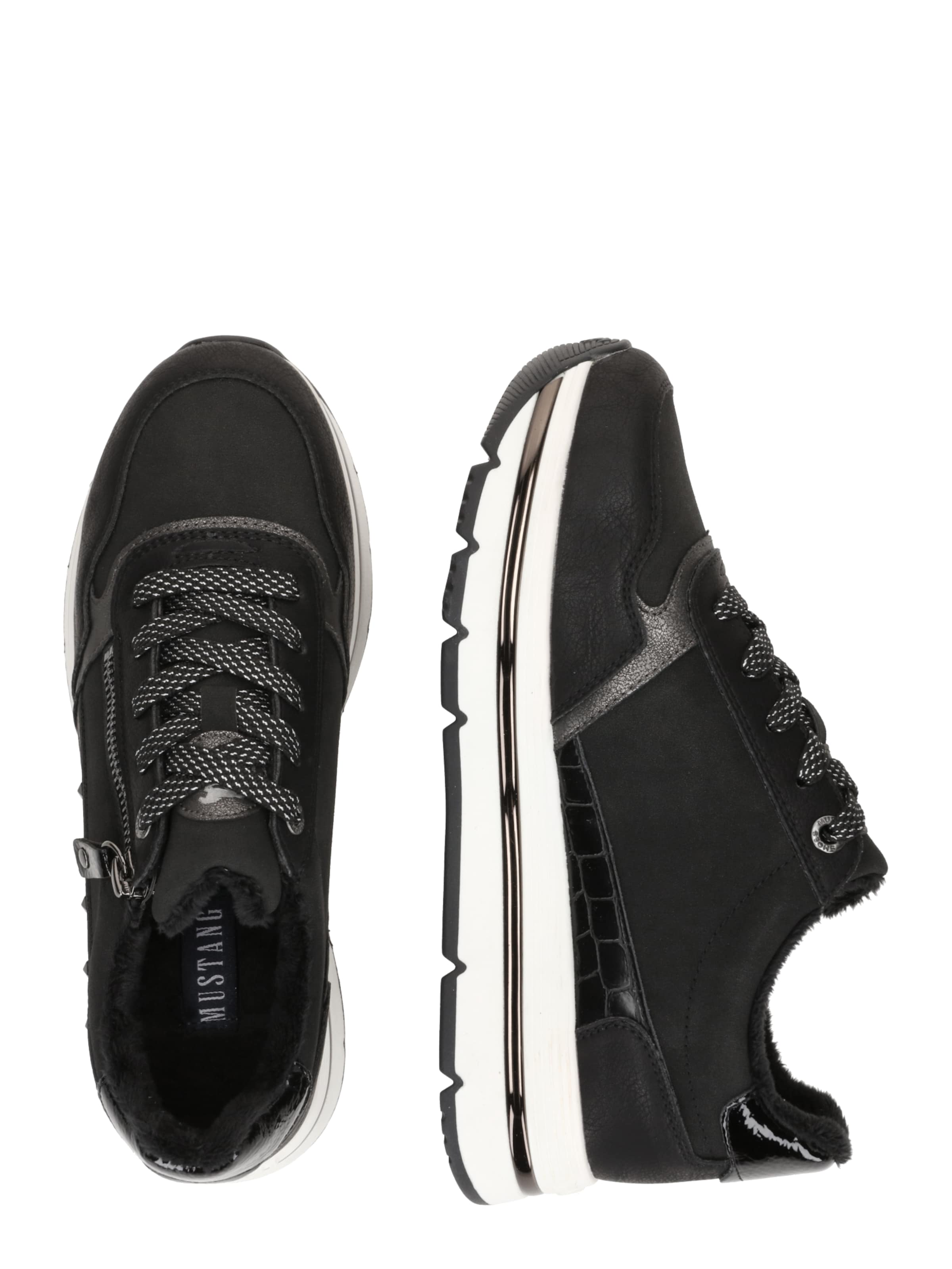 MUSTANG Athletic lace-up shoe in Black