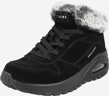 SKECHERS Snørestøvletter i sort: forside