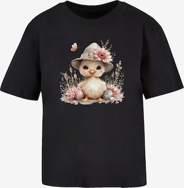 T-shirt 'Süßes Oster Küken mit Hut' F4NT4STIC en noir : devant