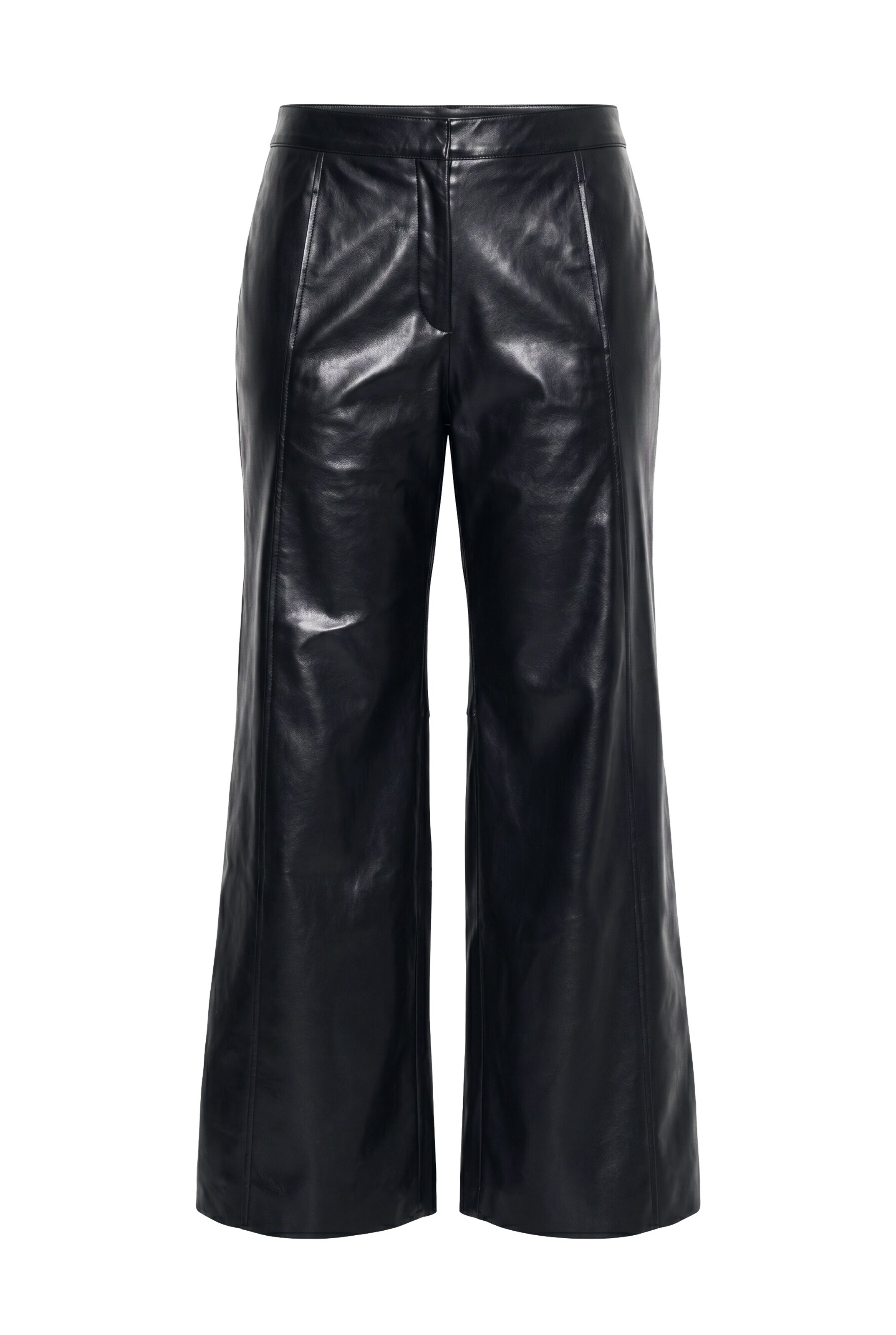 Ulla Popken Wide leg Broek in Zwart: voorkant