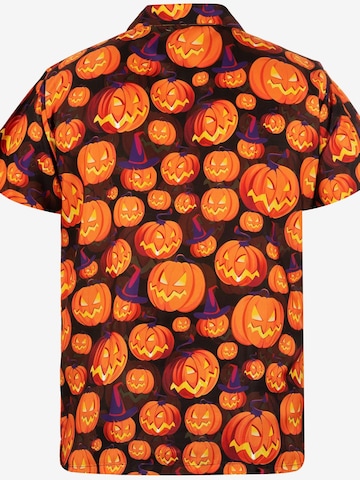 King Kameha Shirt 'Helloween Pumpkin Allover'‌‌‌‌‌‌ in Orange