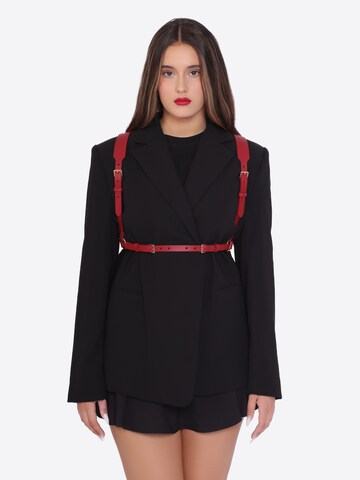 Haute Cuir Riem 'Tara Chain Harness' in Rood: voorkant