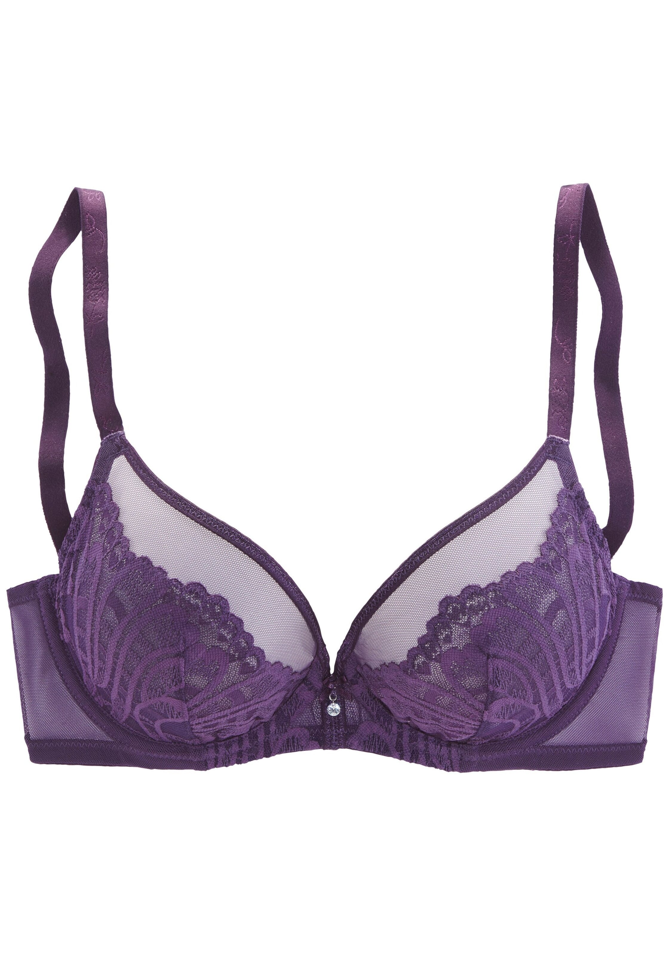 LASCANA T-shirt сутиен Сутиен в лилав: отпред