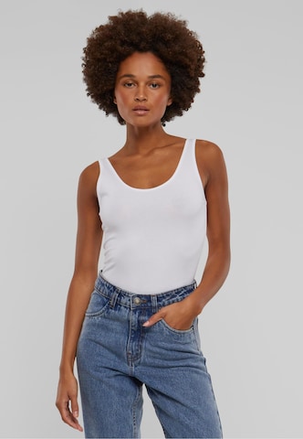 Urban Classics Shirt Bodysuit in White: front