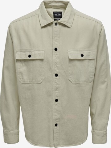 Only & Sons Button Up Shirt 'Team' in Grey: front