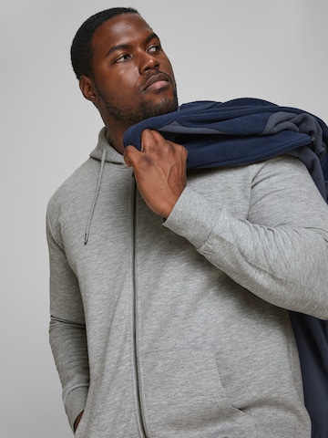 Jack & Jones Plus Zip-Up Hoodie in Grey