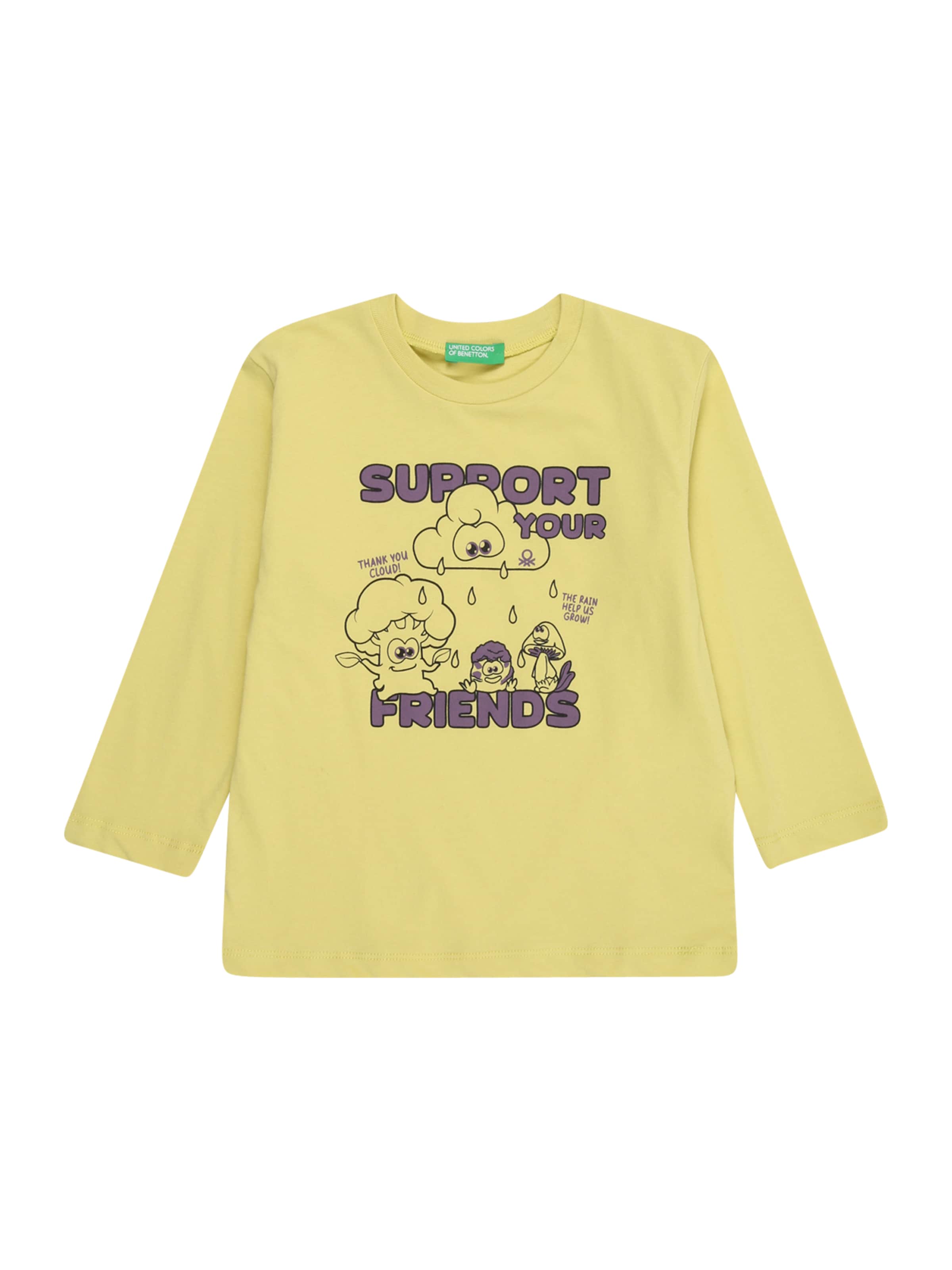 Maglietta UNITED COLORS OF BENETTON di colore lime / mora / nero, Visualizzazione prodotti