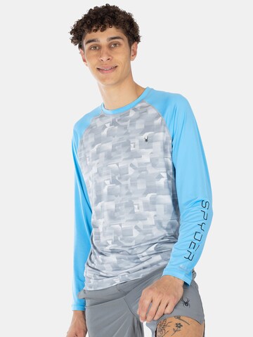 T-Shirt fonctionnel Spyder en gris : devant