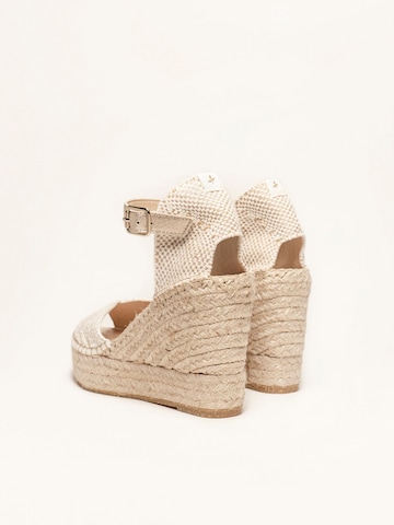 Sandalo con cinturino 'Alpargata Cuña 10 cm' di Alhamas in beige