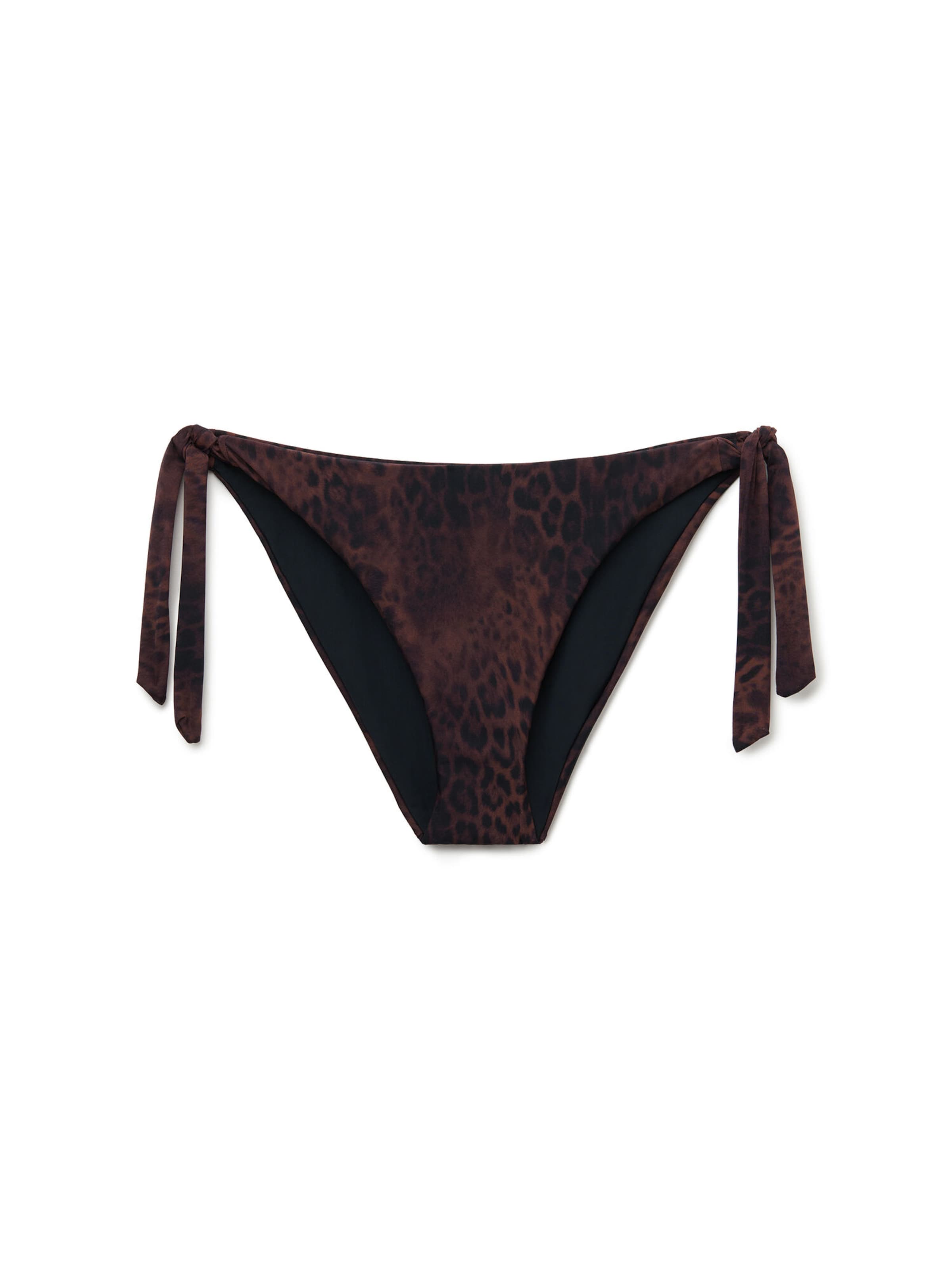 CALZEDONIA Bikini Bottoms 'DARK ANIMALIER' in Brown: front