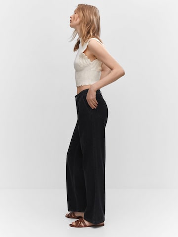 MANGO Loose fit Pleated Jeans 'ARLETITA' in Black