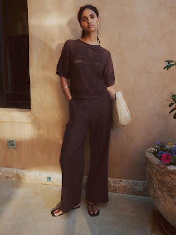 Wide Leg Pantalon Next en marron