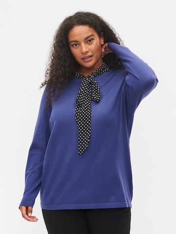 Zizzi Sweater 'CACARRIE' in Blue: front