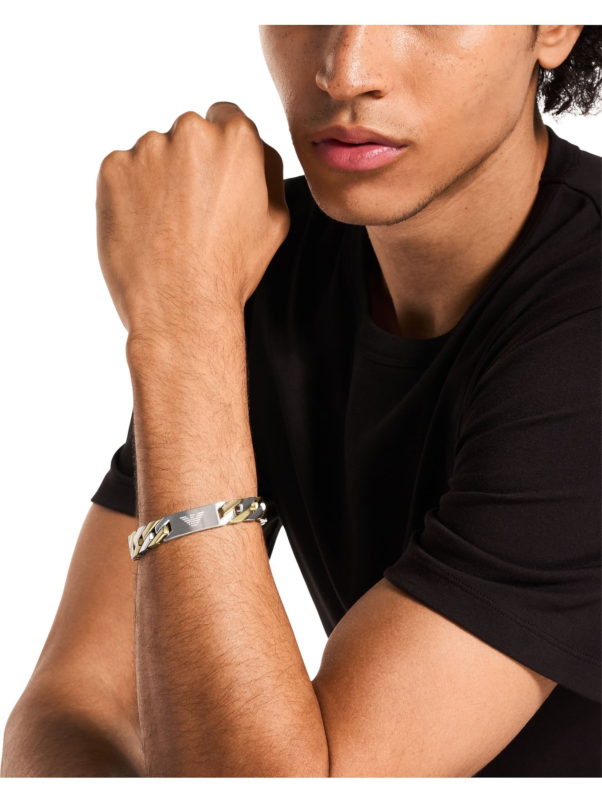 Emporio Armani Bransoletka w kolorze srebrny: przód