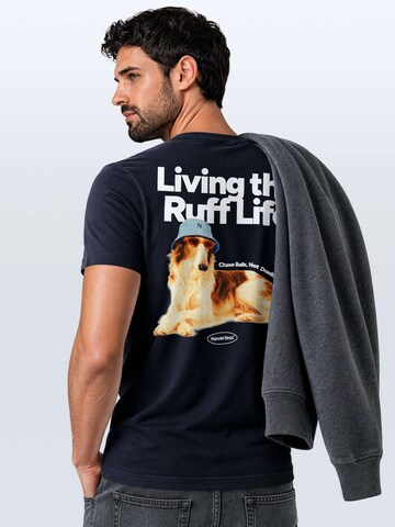 Neverless Shirt 'Ruff Life Borzoi' in Blue
