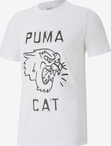 PUMA Performance Shirt 'Franchise Graphic' in White: front