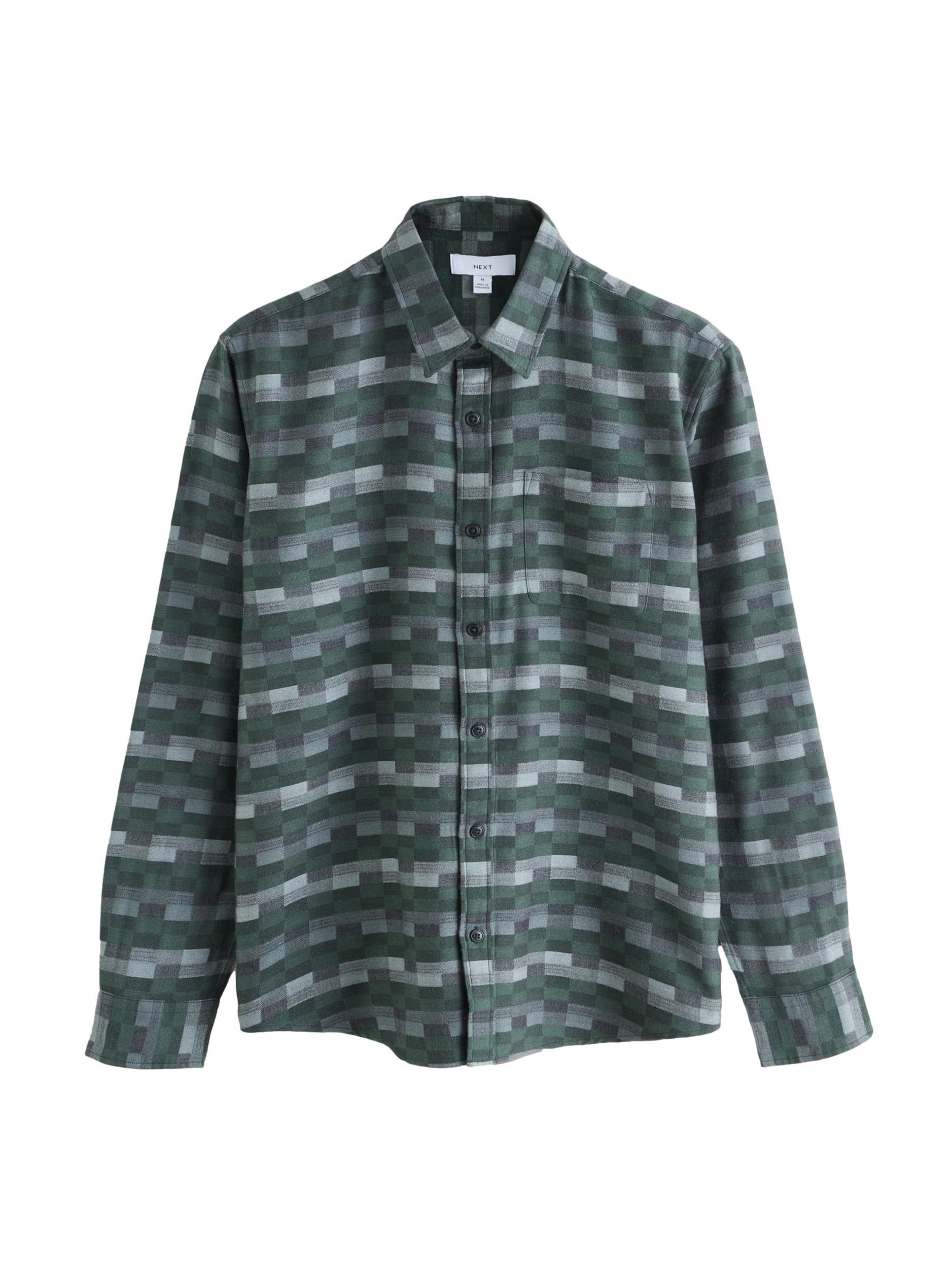 Next - Ajuste regular Camisa en verde: frente