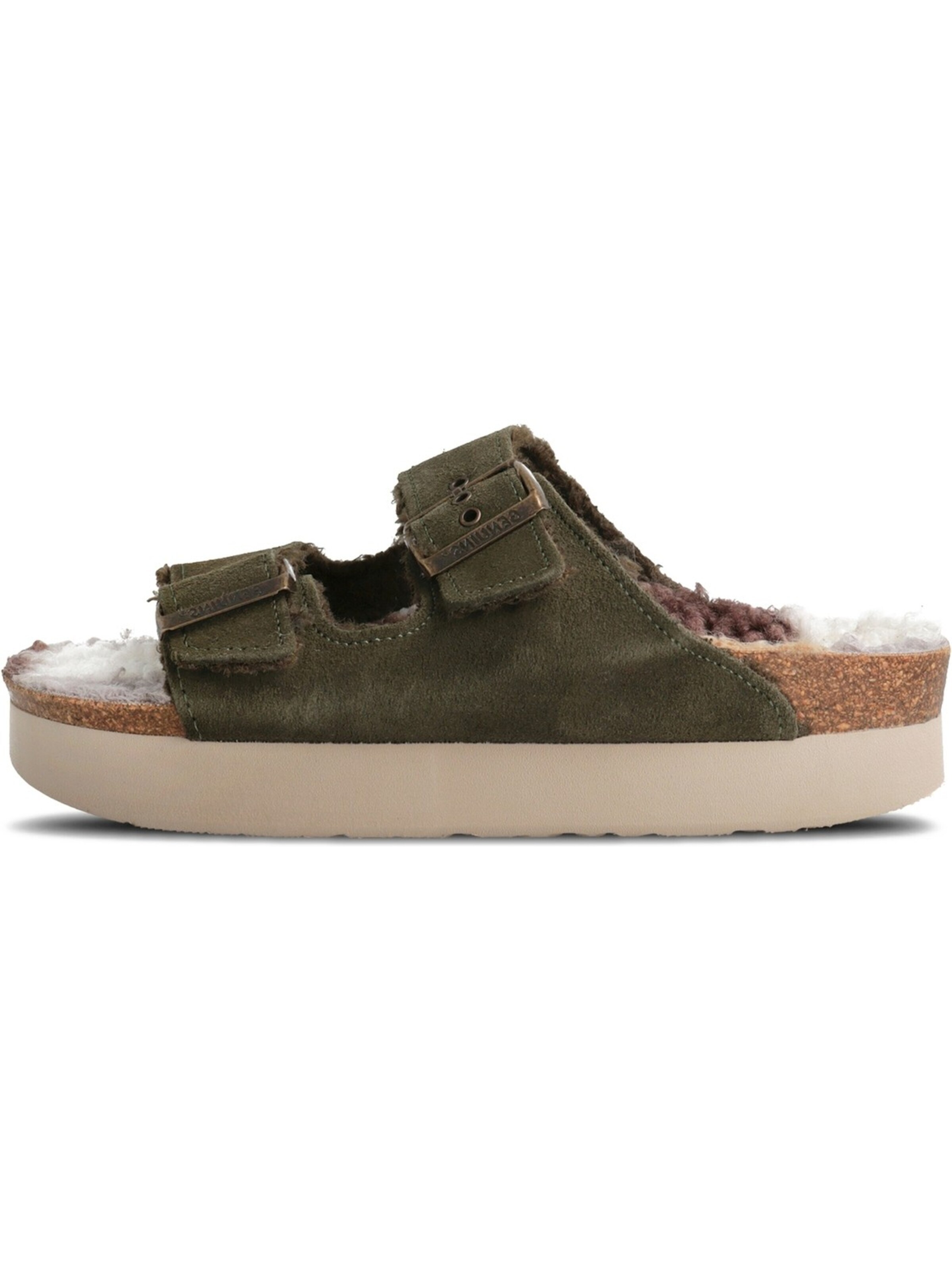 Genuins Mules 'Genuins Hawaii Olive Leder' in Green: front