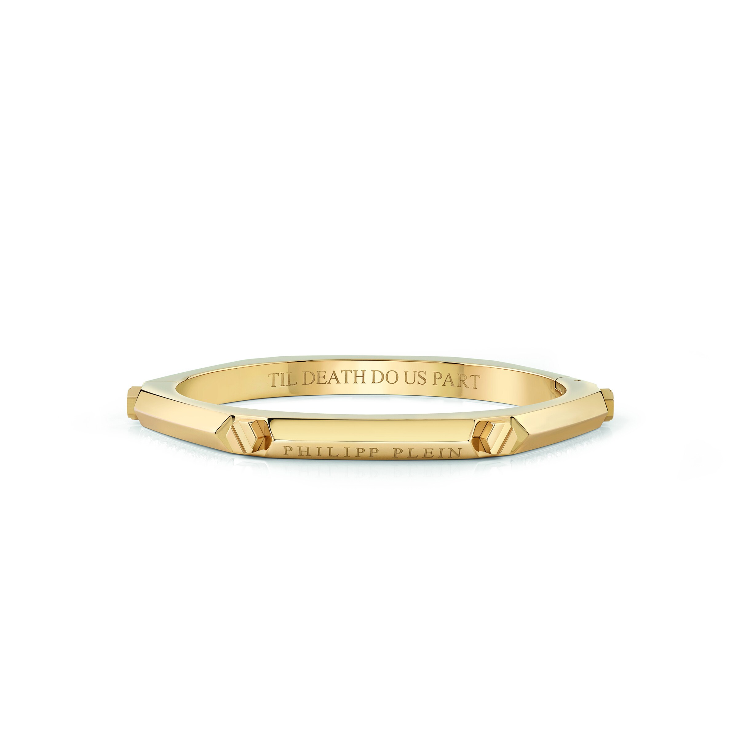 Braccialetto 'The Plein Cuff' di Philipp Plein Jewellery in oro: frontale