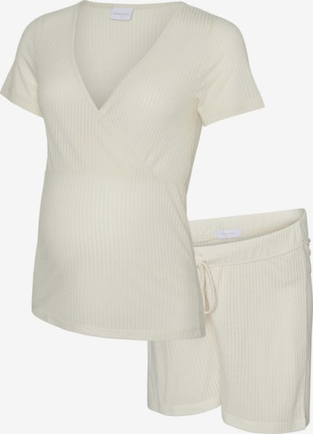 MAMALICIOUS Pyjamashortsit 'MLPANSY' värissä beige: etupuoli