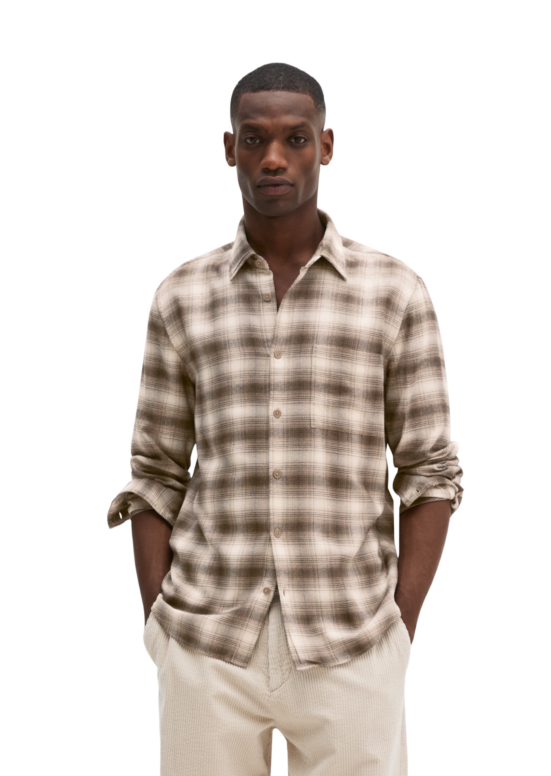 Marc O'Polo Regular fit Button Up Shirt in Beige: front