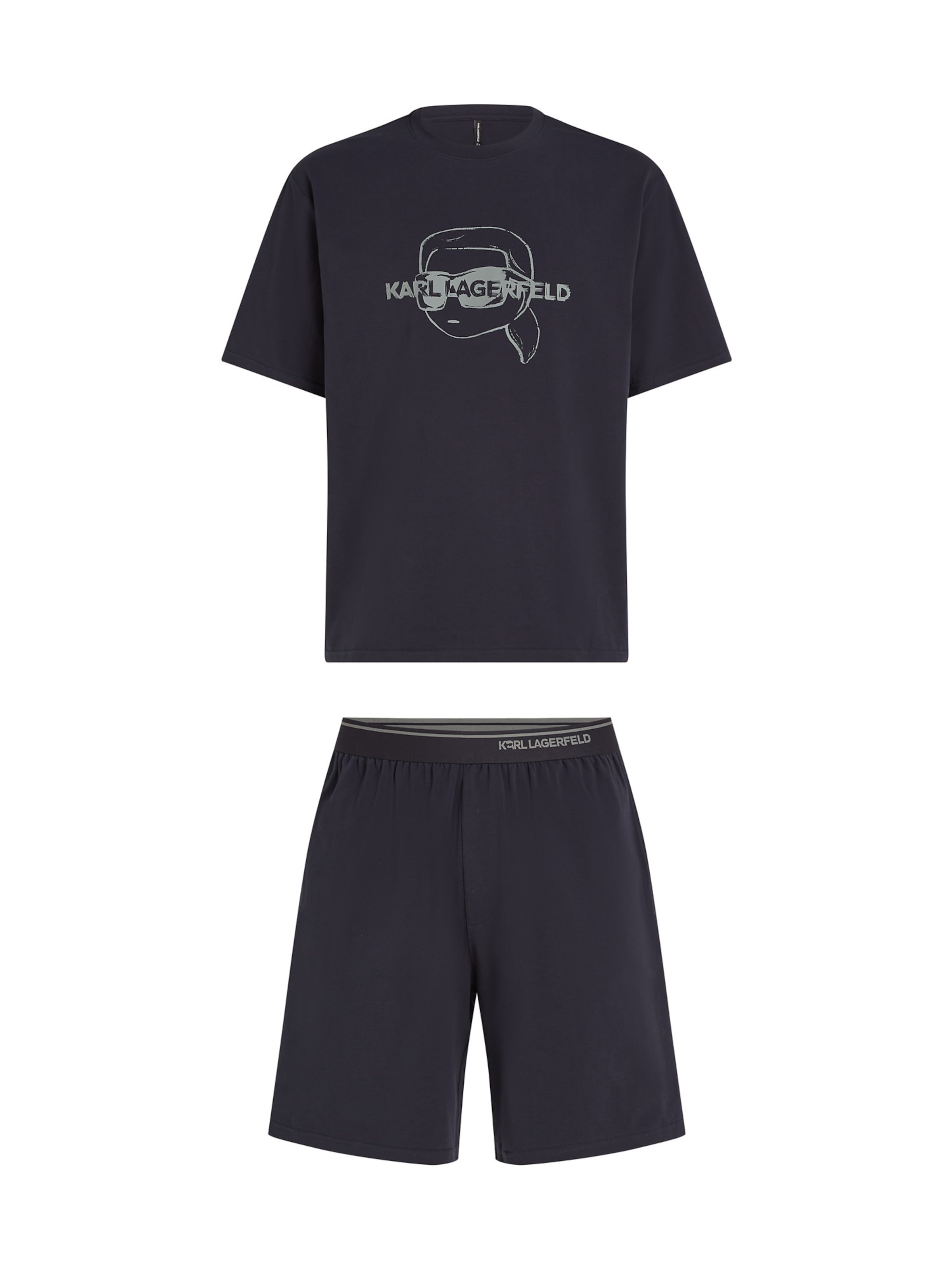 Karl Lagerfeld Lühike pidžaama 'IKON', värv sinine: eest vaates