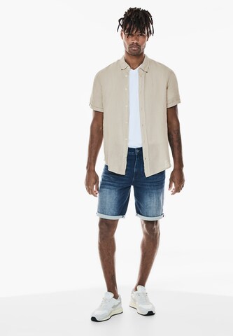 Street One MEN Regular fit Button Up Shirt in Beige