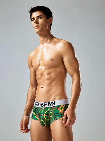 SEOBEAN Boxershorts 'Messy Lines' in Grün: Vorderseite