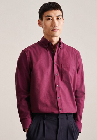 Coupe regular Chemise business 'SMART FLANNELS' SEIDENSTICKER en rouge : devant