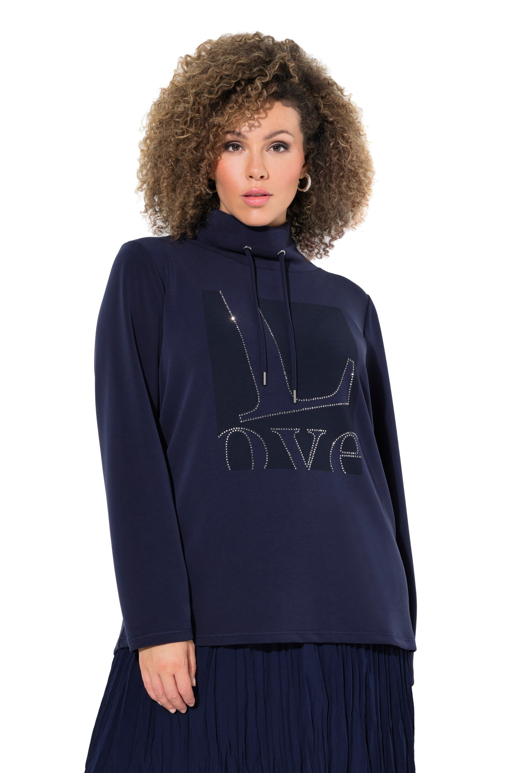 Ulla Popken Sweatshirt in Blauw: voorkant