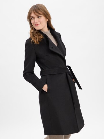 Marie Lund Between-Seasons Coat in Black: front