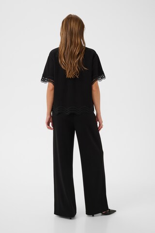 SAINT TROPEZ - Loosefit Pantalón plisado 'Umila' en negro