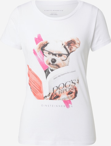 EINSTEIN & NEWTON Koszulka 'Hund Buch' w kolorze biały: przód