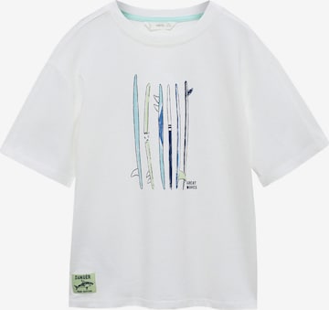 Tricou 'TABLAS' de la MANGO KIDS pe alb: față