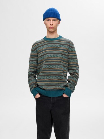 SELECTED HOMME Sweater 'FADE' in Blue: front