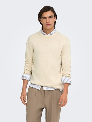 Only & Sons Pullover 'TING ' in Weiß: Vorderseite