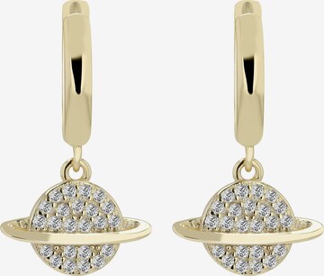 Akzent Ohrringe 'Tiara, 925 Sterlingsilber, langlebig' in Gold: Vorderseite