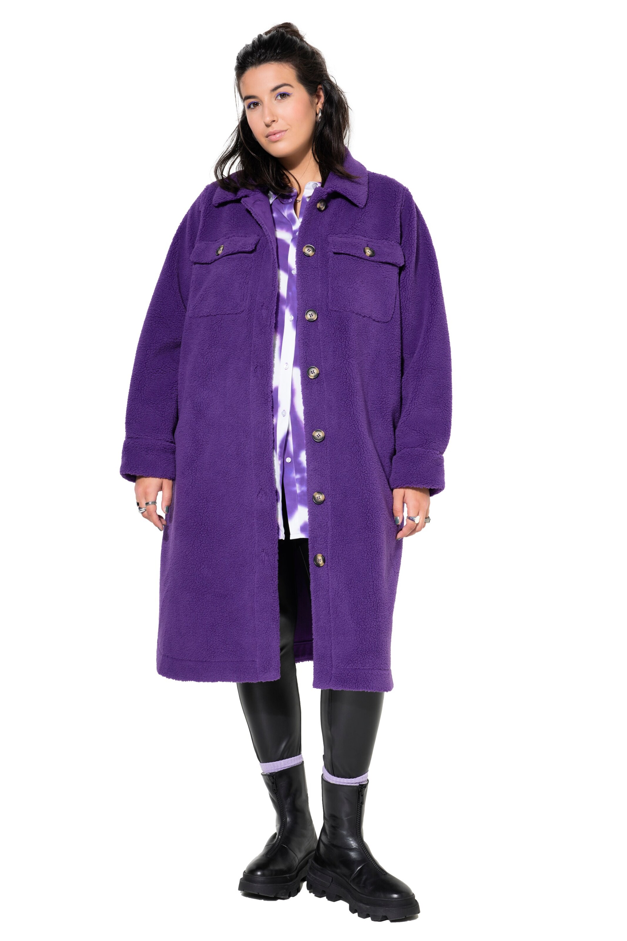 Studio Untold Between-seasons coat in Purple: front