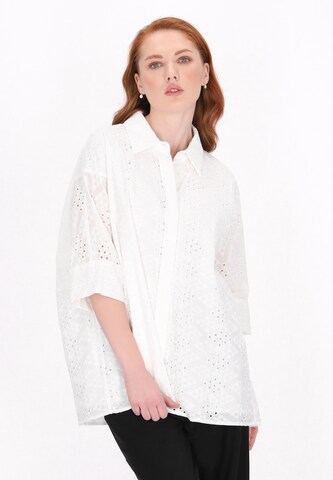 DreiMaster Klassik Blouse in Wit: voorkant
