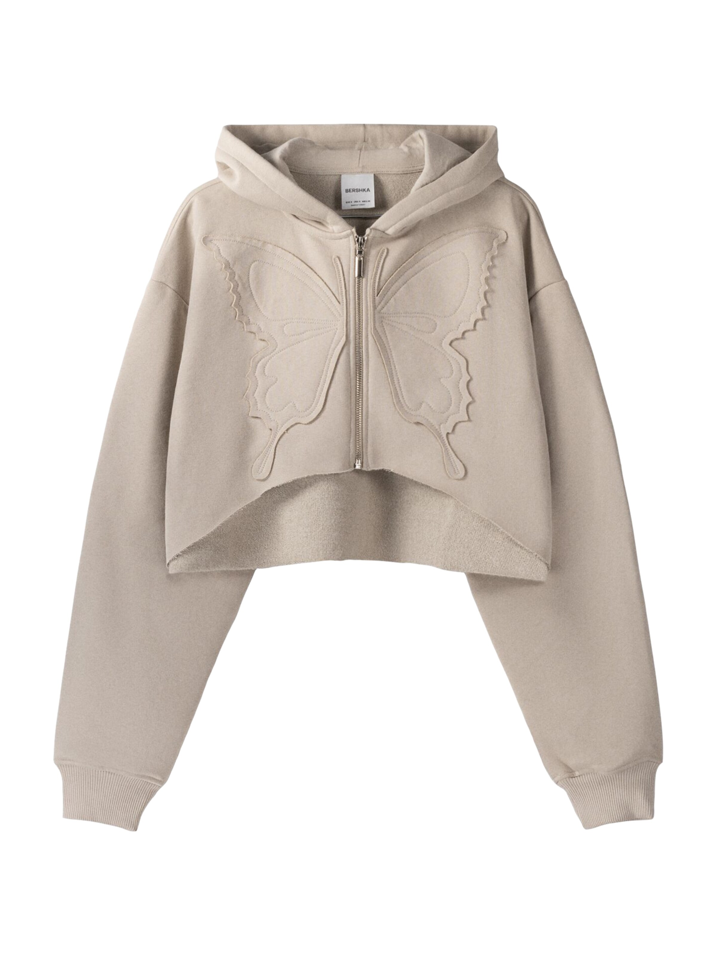 Bershka Zip-Up Hoodie in Mottled Grey | ABOUT YOU