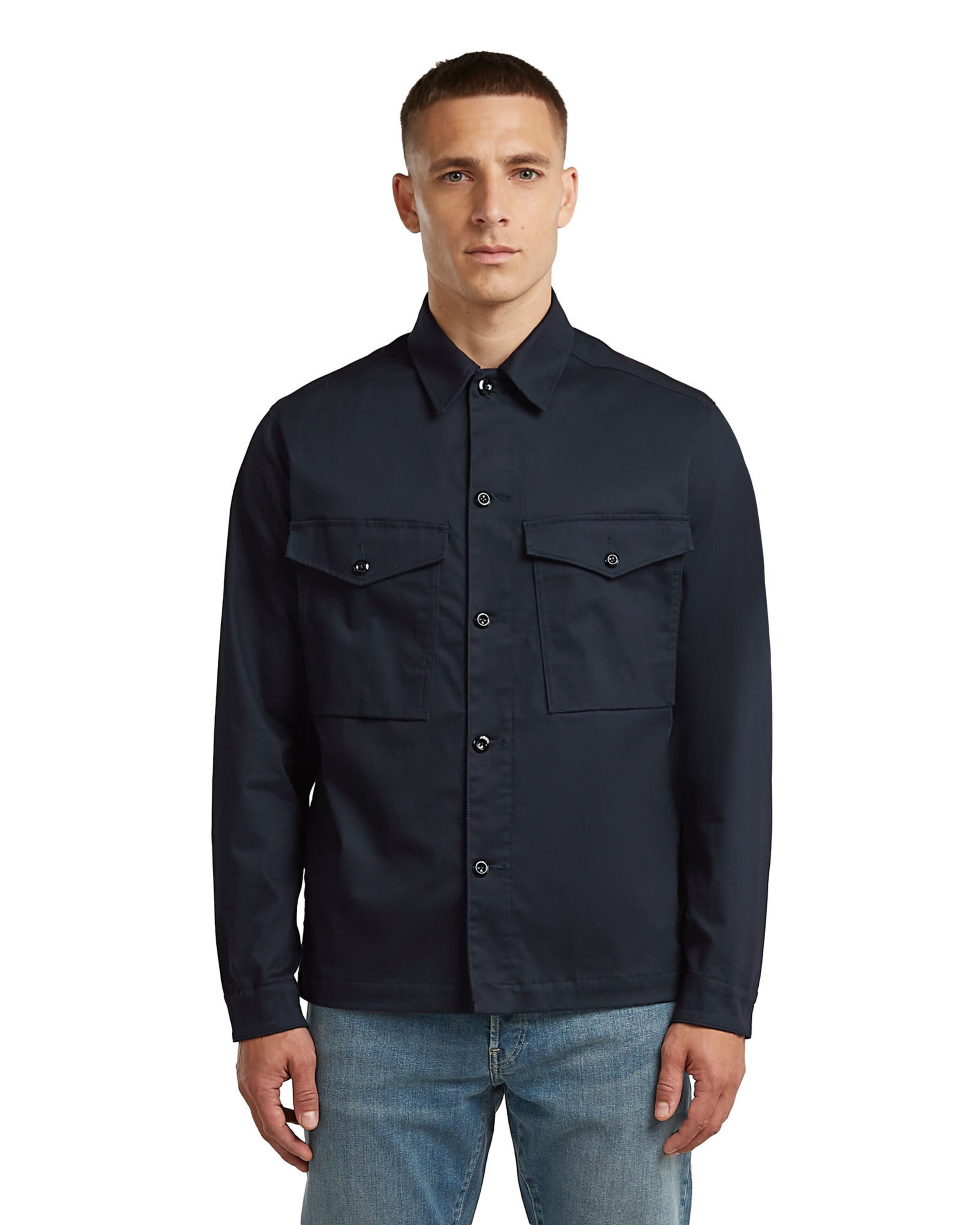 G-STAR Comfort fit Button Up Shirt in Blue: front