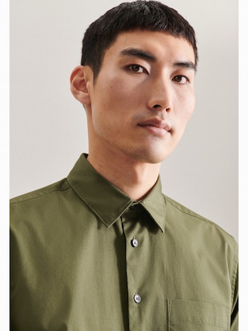 SEIDENSTICKER Regular fit Button Up Shirt 'Schwarze Rose' in Green