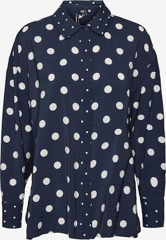 Vero Moda Curve VMCJOSIE LONG TIE DRESS - Abito a camicia - navy/blu Vero Moda Curve VMCJOSIE LONG TIE DRESS - Abito a camicia - navy/blu