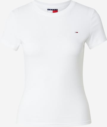 Tommy Jeans Тениска в бяло: отпред