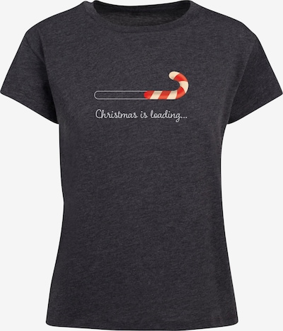 Merchcode T-Shirt 'Christmas Loading' in anthrazit / blutrot / weiß, Produktansicht