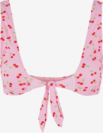 PIECES Triangle Bikini Top 'Verry' in Pink: front