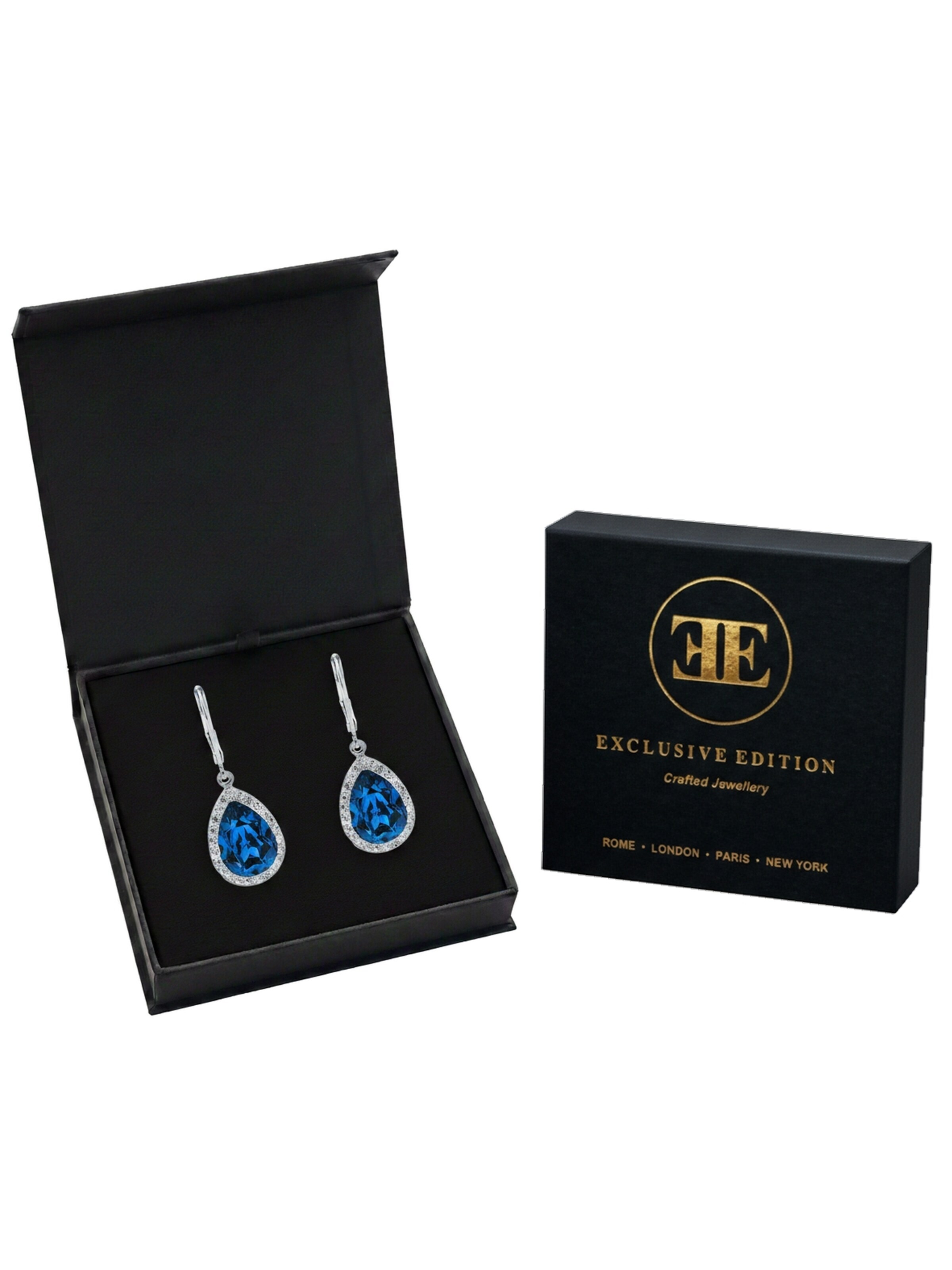 EXCLUSIVE EDITION Uhani 'Agidel adorned with Swarovski crystals' | modra barva