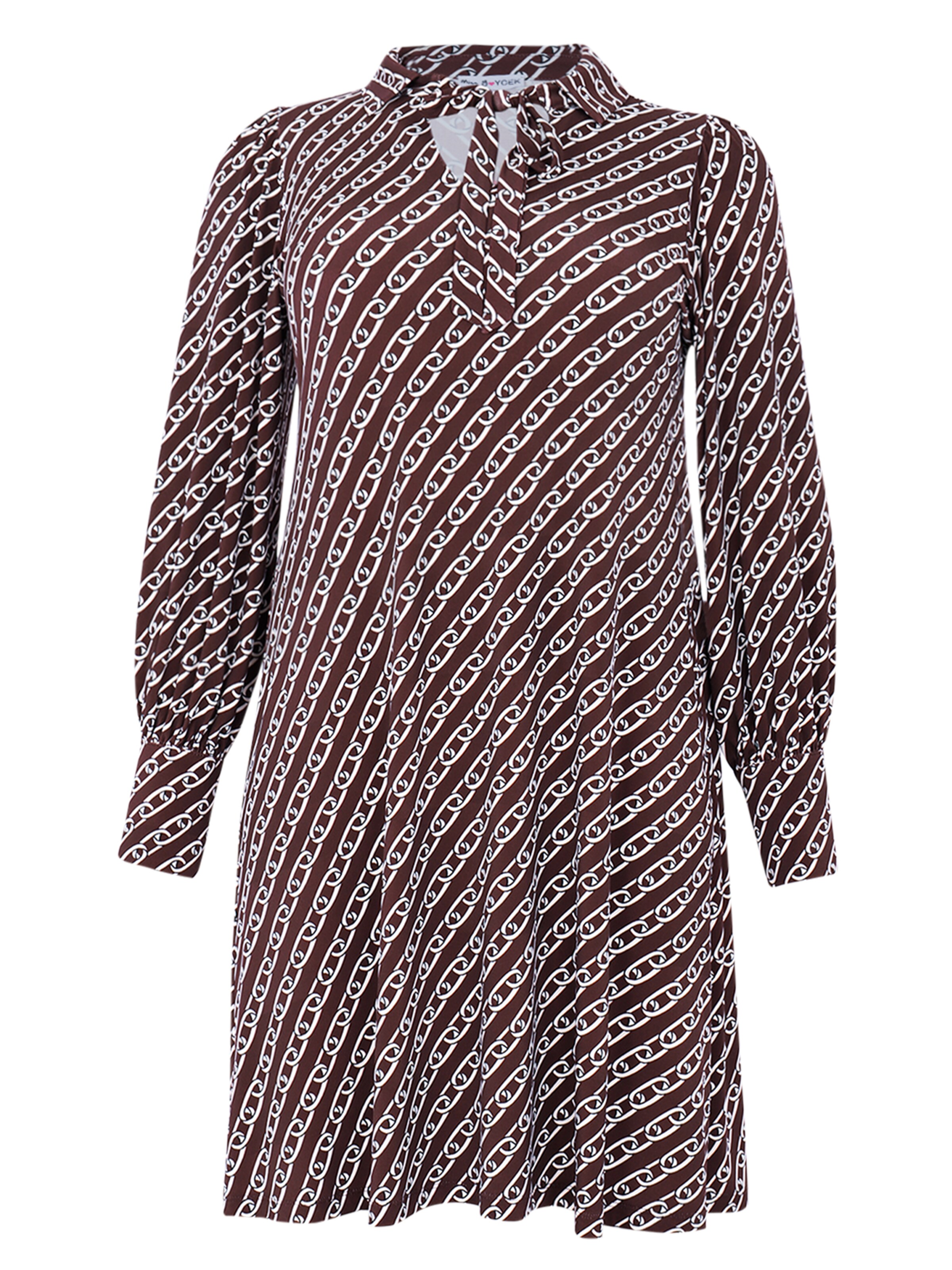 YOEK Jurk in Bruin: voorkant