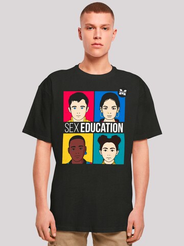 T-Shirt 'Sex Education Teen Illustrated Netflix TV Series' F4NT4STIC en noir : devant
